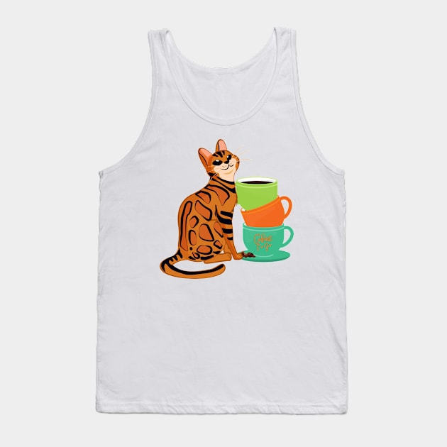 Easily Distracted by Cats and Coffee Tank Top by nathalieaynie